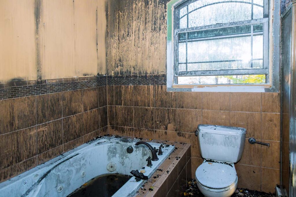 burnt inside of bathroom in navasota tx